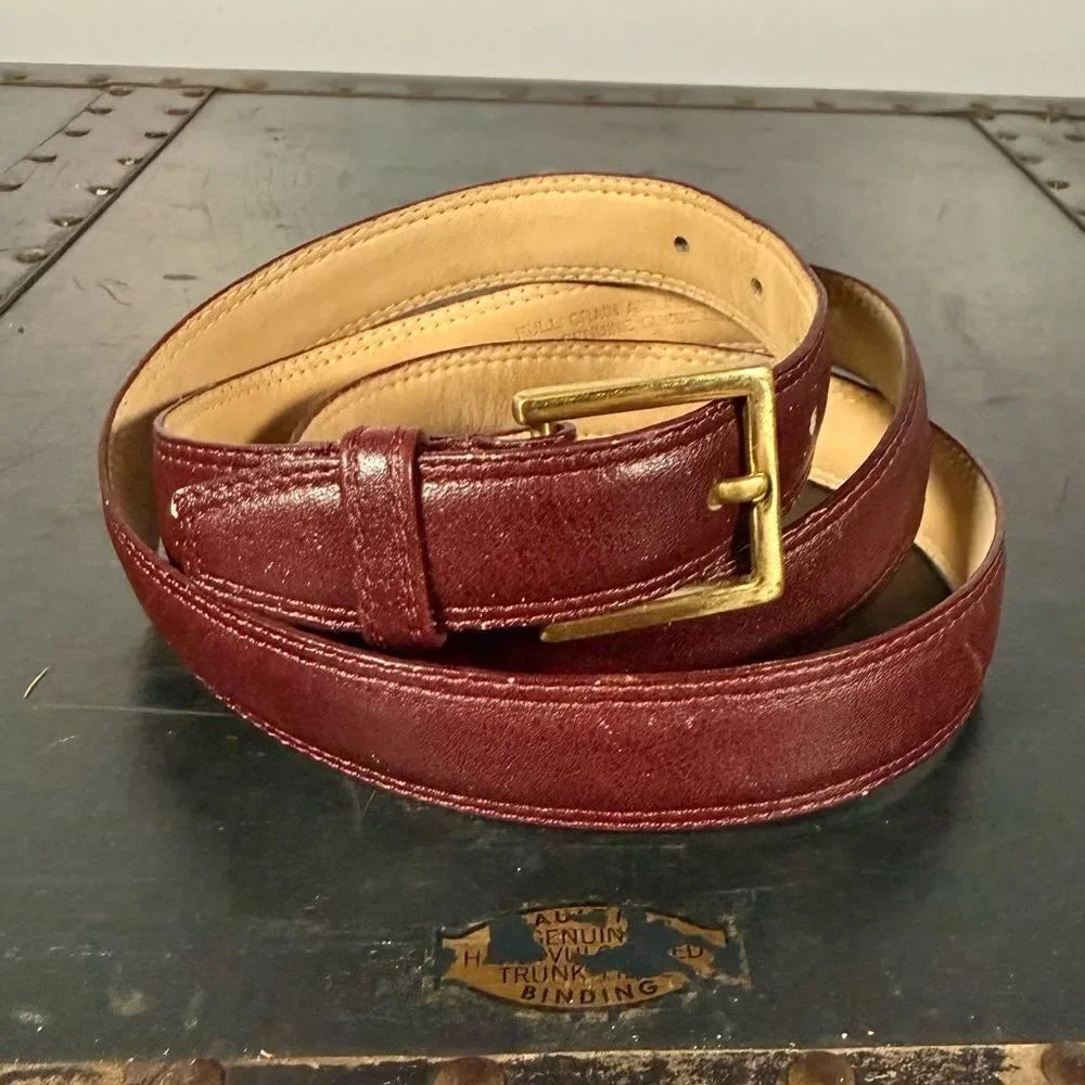 Vintage Men's Genuine FULL GRAIN Leather Belt Aniline Cowhide Size 40